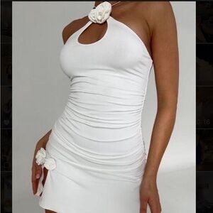 Meshki Adeline Rose Halter Mini Dress